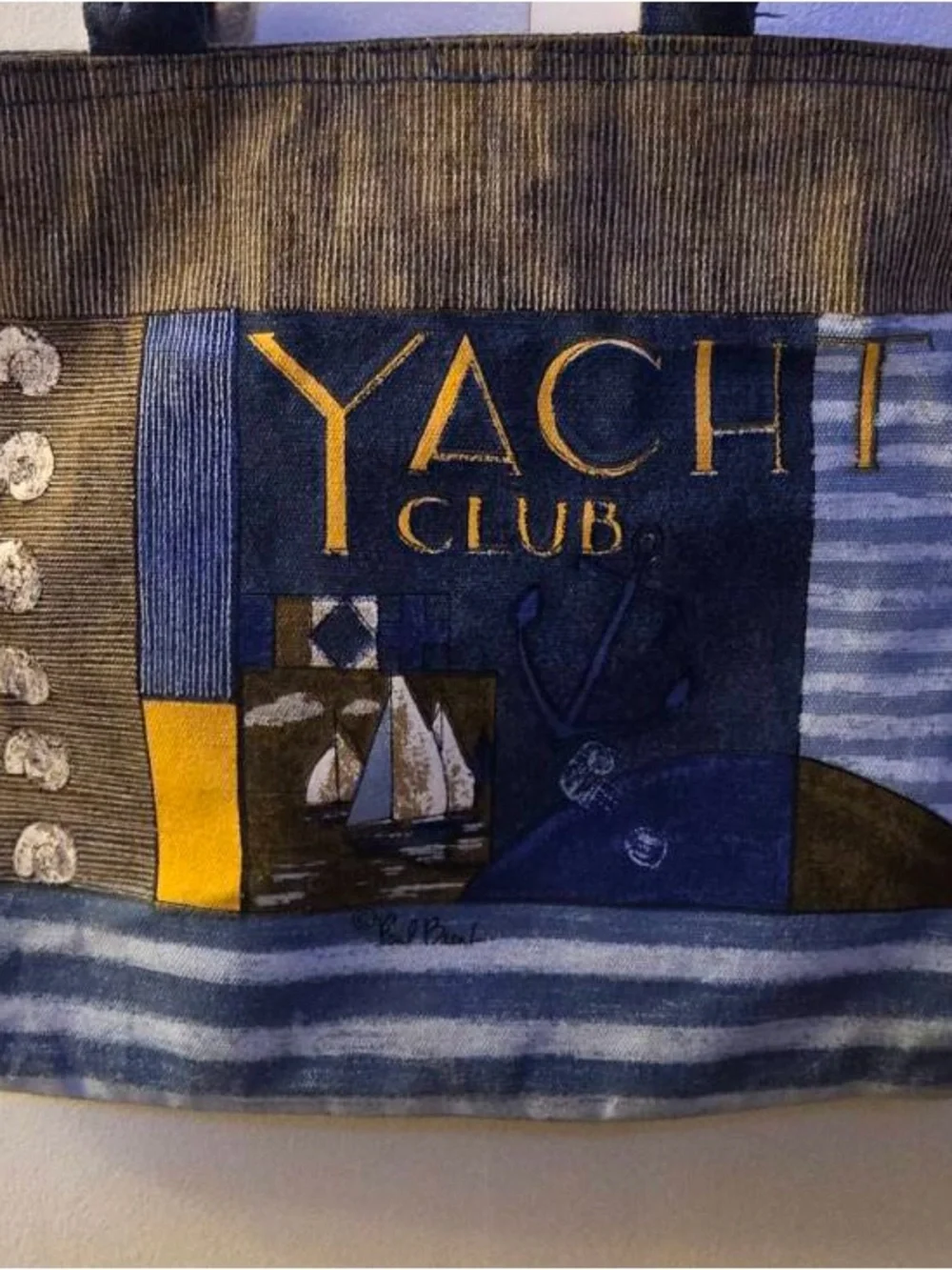 Yacht Club Canvas Duffel Bag - Blue & Olive
